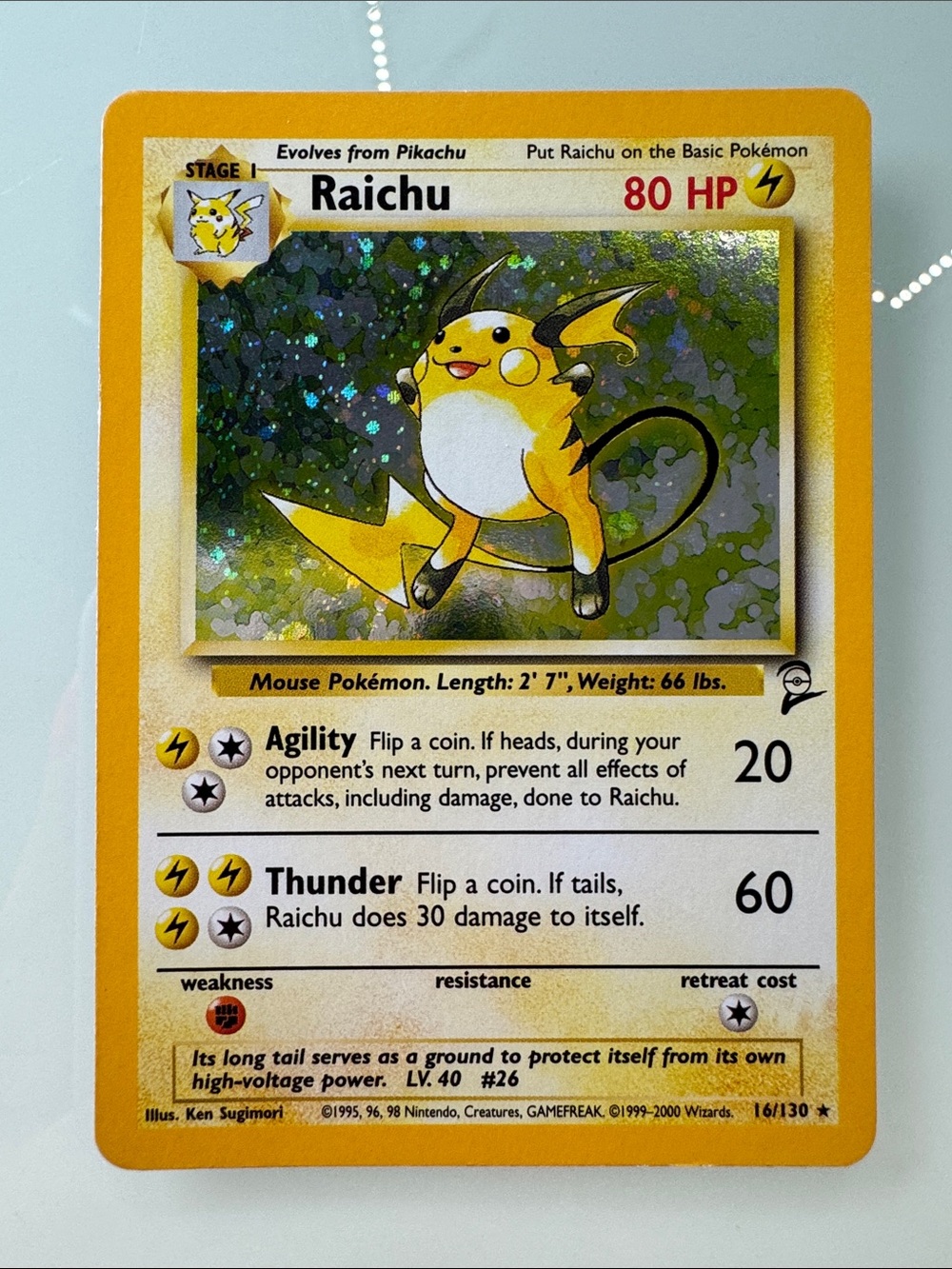 Raichu Holo Pokémon Card Vintage